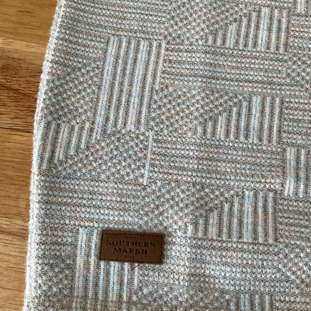 Southern Marsh Gray Patterned Zip-Up Sweater - image 10